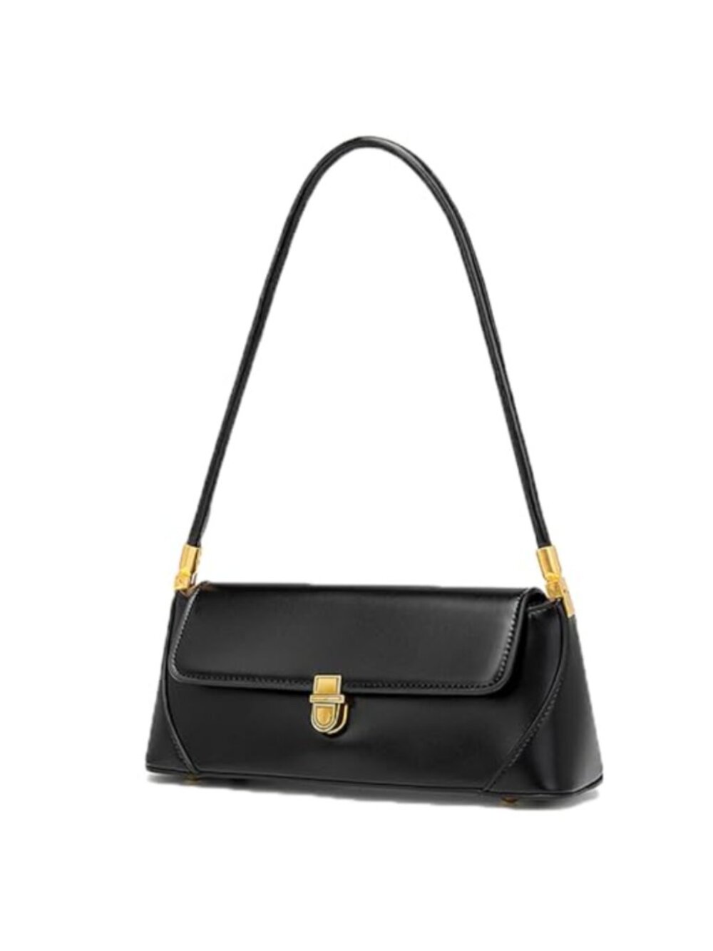 Small PU Leather Shoulder Bag Mini Tote Handbag Purse Buckle Closure